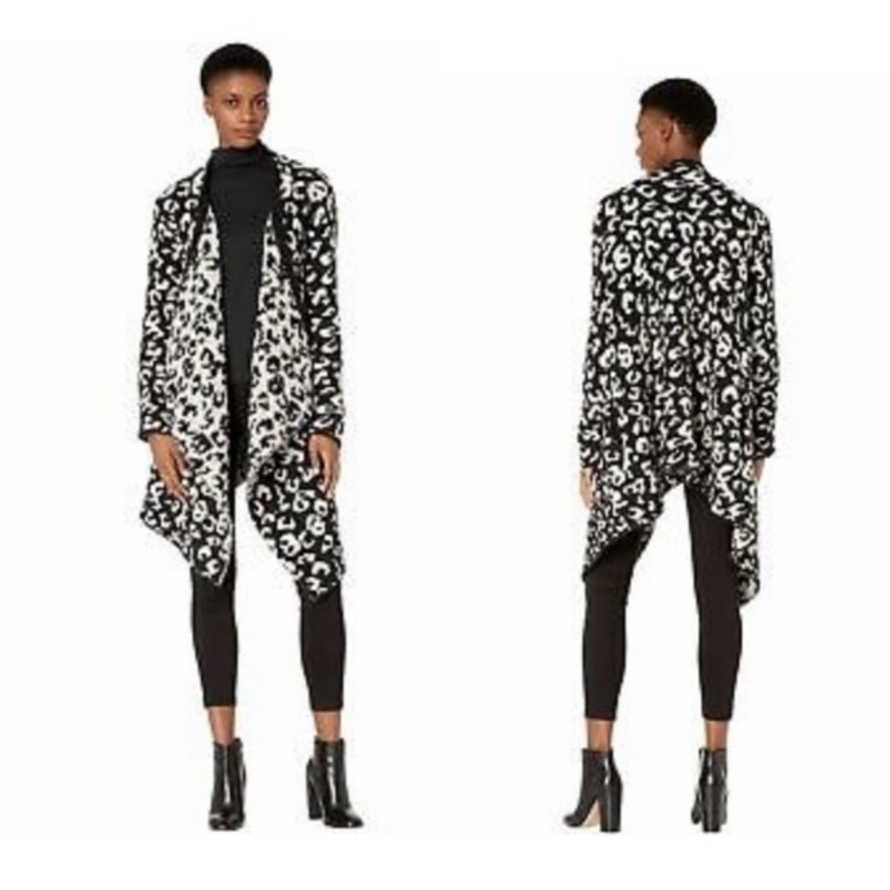 UGG Phoebe Leopard Knit Long Sleeve Wrap Cardigan, size S NWT